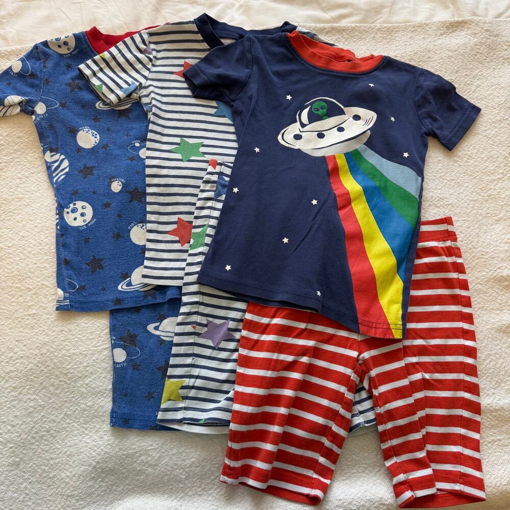 Mini Boden Kids Space Pajama Set - Navy, Red, Blue, Green, Yellow
